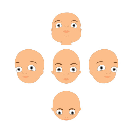 faces of people looking in different directions.のイラスト素材