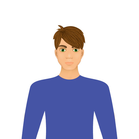 Portrait of a young man. Vector illustration.のイラスト素材