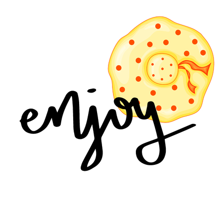 Summer design sticker with summer elements and hand lettering words. Great for t-shirt prints, tote bags and shoppers, fabric, cards, posters and web. - Vector hatのイラスト素材