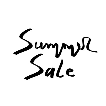 Summer hand drawn brush letterings. Summer typography summer sale- vector illustrationのイラスト素材