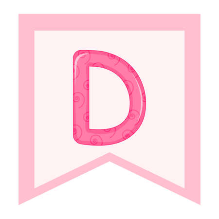 Vector graphics. Children's alphabet, colorful letters. Letter "D".のイラスト素材