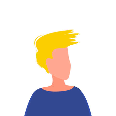Portraits of women and men in a simple style isolated on a white background. Cute flat style. Vector illustration.のイラスト素材