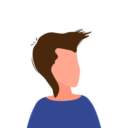 Portraits of women and men in a simple style isolated on a white background. Cute flat style. Vector illustrationのイラスト素材