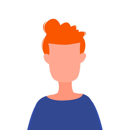 Portraits of women and men in a simple style isolated on a white background. Cute flat style. Vector illustrationのイラスト素材