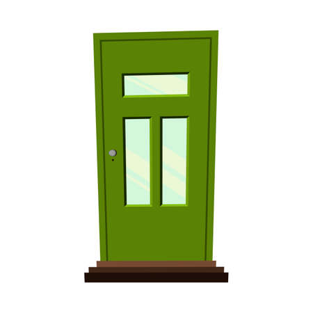 Set of doors on a white background for construction and design. Cartoon style. Vector illustrationのイラスト素材