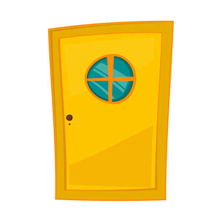 Set of doors on a white background for construction and design. Cartoon style. Vector illustrationのイラスト素材