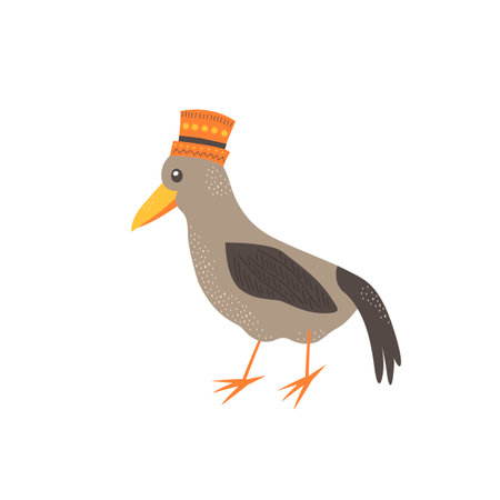 Cute bird in scandinavian style. Hand drawing vector illustration.のイラスト素材