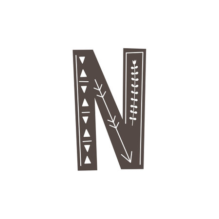Alphabet in scandinavian style. Hand drawing vector illustration.のイラスト素材
