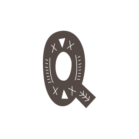 Alphabet in scandinavian style. Hand drawing vector illustration.のイラスト素材