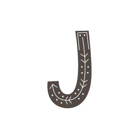 Alphabet in scandinavian style. Hand drawing vector illustration.のイラスト素材
