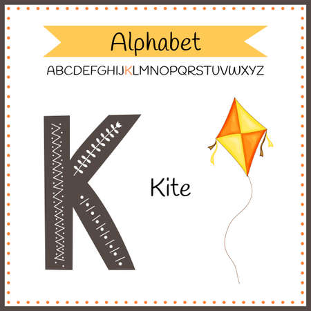 English uppercase alphabet letters on a white background. Letter K. Vector illustrationのイラスト素材