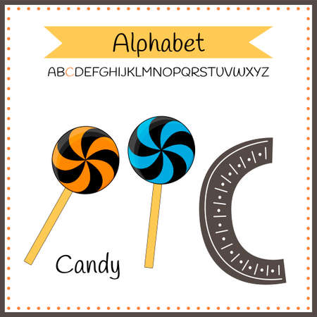 English uppercase alphabet letters on a white background. Letter C. Vector illustrationのイラスト素材