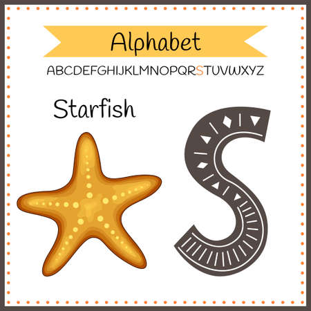 English uppercase alphabet letters on a white background. Letter S. Vector illustrationのイラスト素材