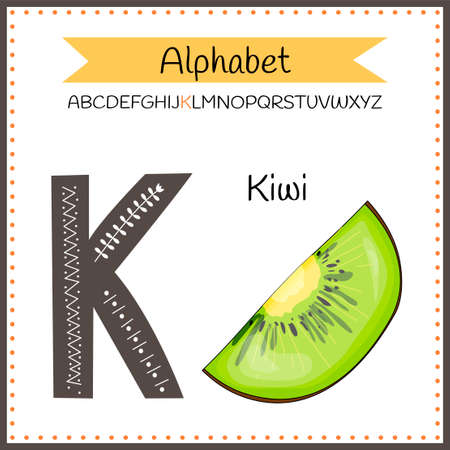 English uppercase alphabet letters on a white background. Letter K. Vector illustrationのイラスト素材
