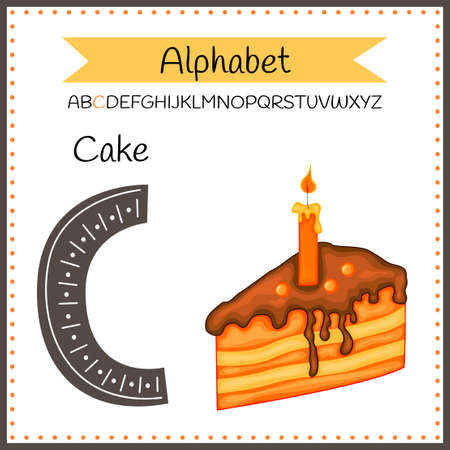 English uppercase alphabet letters on a white background. Letter C. Vector illustrationのイラスト素材