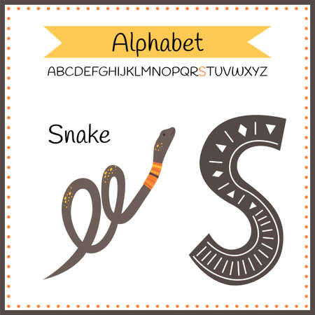 English uppercase alphabet letters on a white background. Letter S. Vector illustrationのイラスト素材