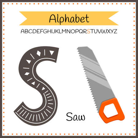 English uppercase alphabet letters on a white background. Letter S. Vector illustrationのイラスト素材