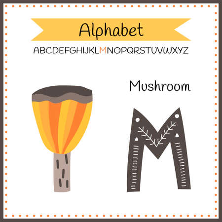 English uppercase alphabet letters on a white background. Letter M. Vector illustrationのイラスト素材
