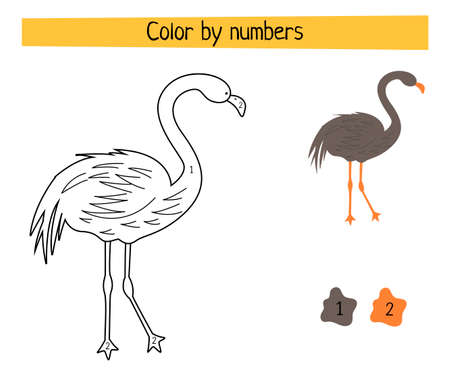 Color by numbers - educational game for kids. Scandinavian Cartoon Vectorのイラスト素材
