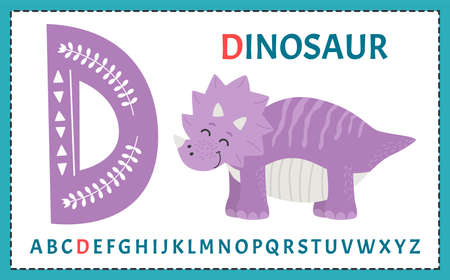 English uppercase alphabet letters on a white background. Letter D. Vector illustrationのイラスト素材