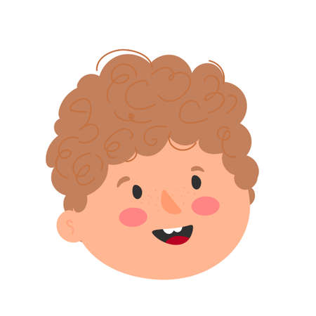 Cute happy boy face. vector illustration.のイラスト素材