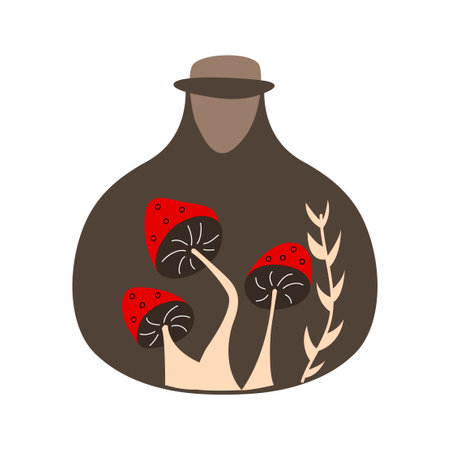 Collection of vector magic fairy tale elements, icons and illustrations. Flask with potion.のイラスト素材
