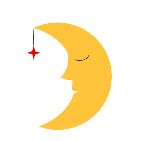 Collection of vector magic fairy tale elements, icons and illustrations. Crescent.のイラスト素材