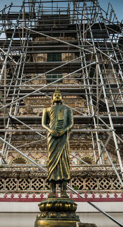 buddha sculpture in temple of thailandの写真素材