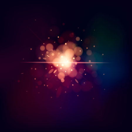 Gold glitter particles background effect. Sparkling texture. Star dust sparks in explosion on black background. Vector Illustrationのイラスト素材