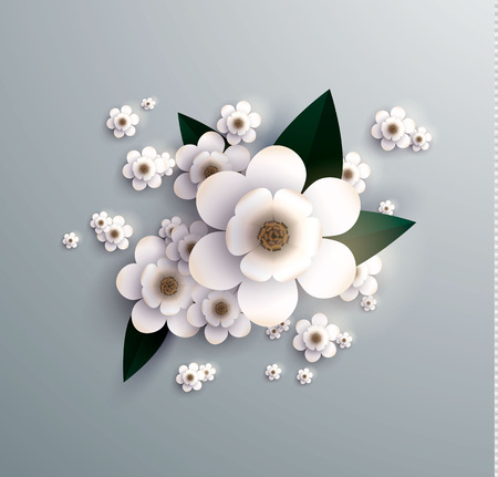 Spring pink flower 3d vector iconのイラスト素材