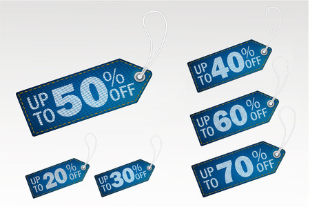 sale savings labels set. jeans. Vector illustraton eps 10のイラスト素材