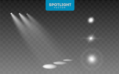 Big Stage Illuminated By Spotlights. EPS10 Vector illustrationのイラスト素材