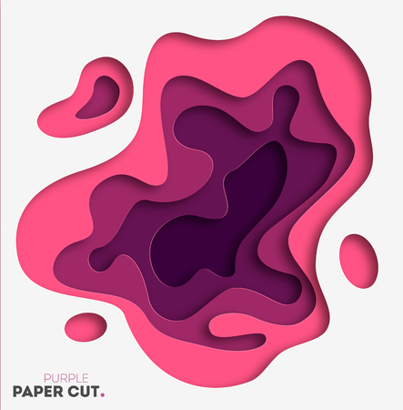 3D abstract background with paper cut shapes. Vector design layout for business presentations, flyers, posters and invitations. purple. illustration eps 10のイラスト素材