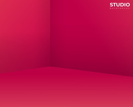 Empty red studio room, used as background for display your products - Vector illustration eps 10のイラスト素材