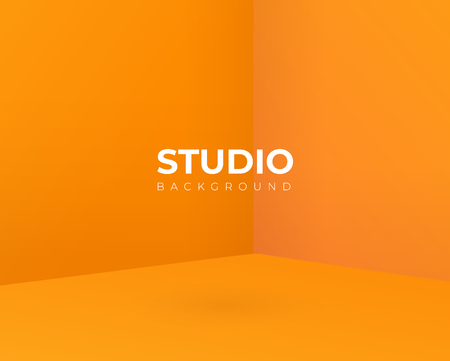 Empty orange. yellow studio room, used as background for display your products - Vector illustration eps 10のイラスト素材