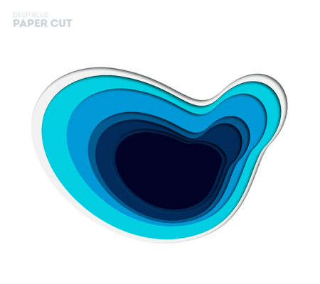 3D abstract blue background with deep paper cut shapes. Modern. Vector design layout for business presentations, flyers, posters and invitations. Colorful carving art eps 10のイラスト素材