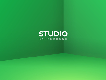 Vector,Empty vivid lighting green studio room background ,Template mock up for display or montage of product,Business backdrop eps 10のイラスト素材