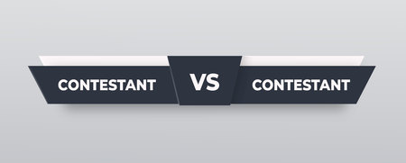 VS Logo. Versus Board of rivals, with space for text. vector illustration. Grey vs banner. football, basketball, soccer screen. vector illustration. yellow. in dark backgroundのイラスト素材