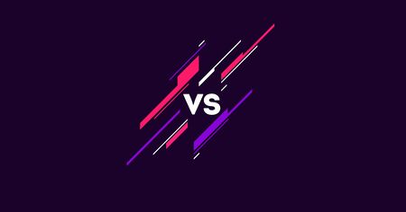 versus logo in dark background with simple elements. Flat design. vs letters for sports and fight competition. MMA, Battle, vs match, game concept competitive vs.のイラスト素材