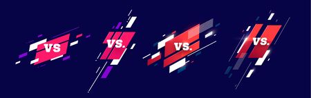 Set versus vs letters for sports and fight competition. MMA, Battle, vs match, game concept...