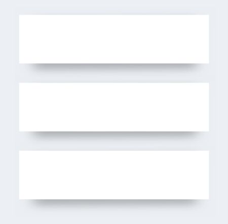 three wide flyer realistic mockup. vector Illustration of Paper Posters Design for Promotion. White paper realistic mockupのイラスト素材