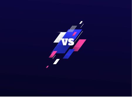 versus   vs letters for sports and fight competition. Battle, vs match, game concept competitive vs. with simple graphic elements. blue.のイラスト素材