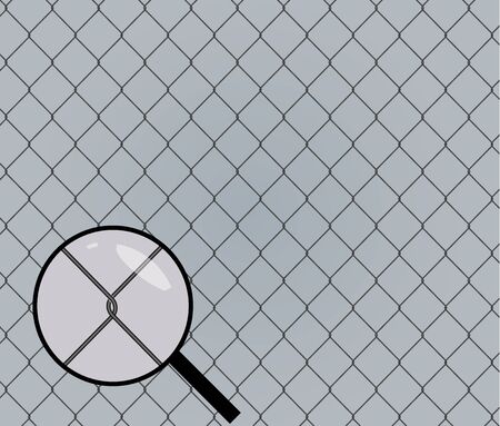 Seamless chainlink fence. Metal mesh. Vector illustration.のイラスト素材