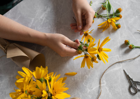 Lori's at work. How to make a wedding wreath of yellow flowers, step-by-step guide. Mother's Day...