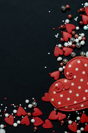 Valentine's Day. International Women's Day. Mothers day. Red hearts and craft gifts on a white...