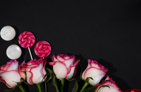 Valentine's Day. International Women's Day. Mothers day. Red hearts and craft gifts on a white wooden background. Copy space.の写真素材