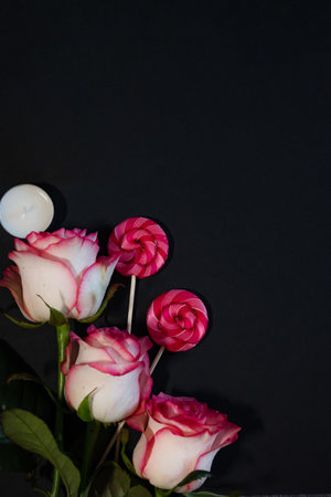 Valentine's Day. International Women's Day. Mothers day. Red hearts and craft gifts on a white wooden background. Copy space.の写真素材
