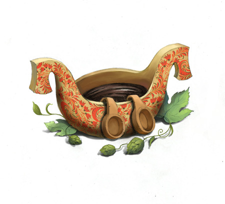 Bratiya - an Old Russian bowl for kvassの写真素材