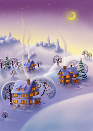 Winter landWinter landscape, Christmas backgroundscape, Christmas backgroundの写真素材