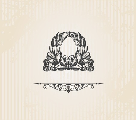 Vintage luxury decorative ornate shield, page decoration.のイラスト素材